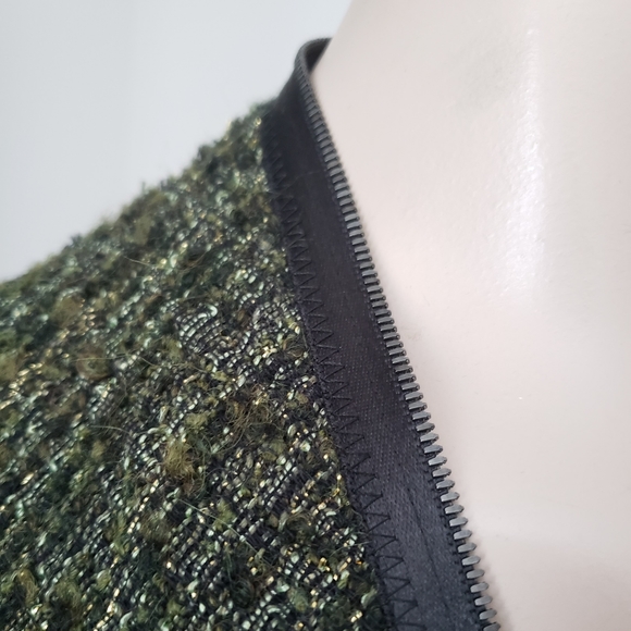 Elie Tahari | Tweed and Merino Zip-front Sweater - Picture 6 of 9